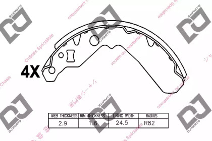 Комлект тормозных накладок DJ PARTS BS1087